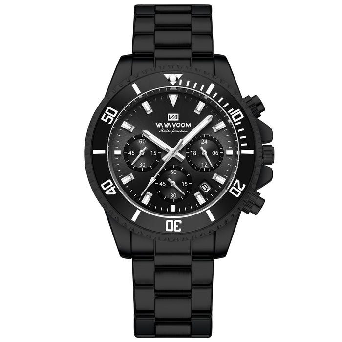 Multifunctional Three-eye Quartz Watch Waterproof And Luminous