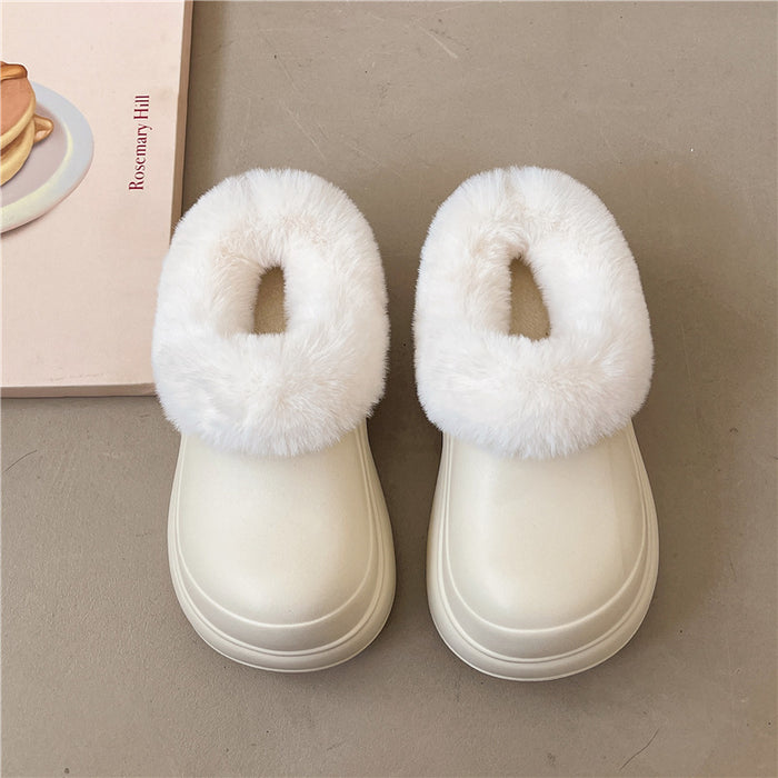 Height-increasing Non-slip Waterproof Closed-toe Cotton Boots And Slippers