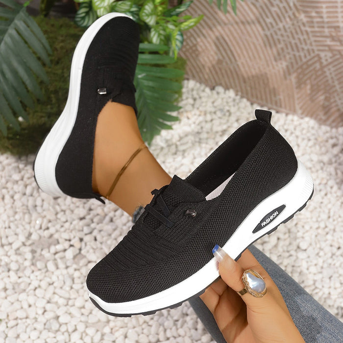 Lightweight Womens Shoes Large Size Casual Flyknit, Breathable