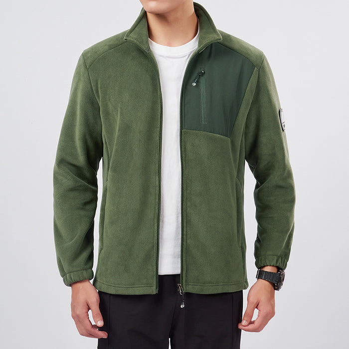 Couple's Fleece Jacket With A Stand-up Collar