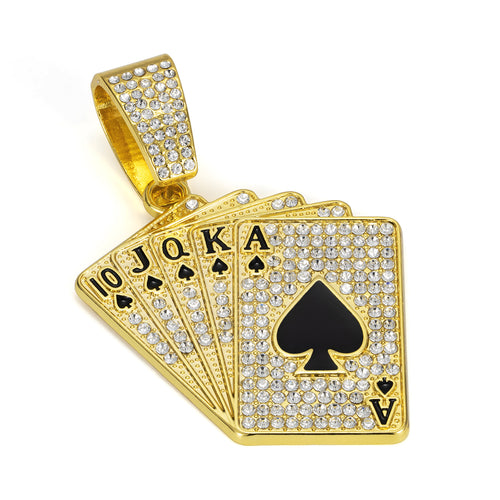 Zinc Alloy Single Pendant Poker Card Large Buckle
