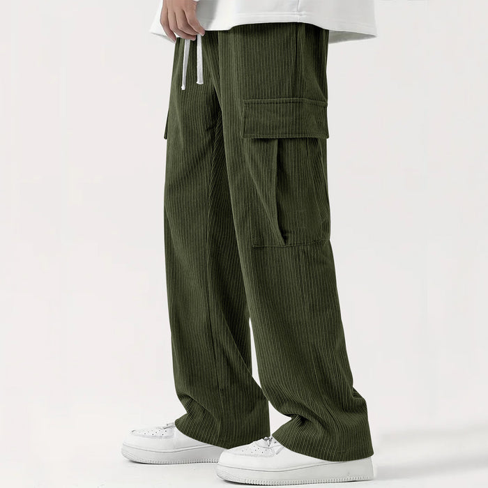 Men's Corduroy Loose- Fit Wide-leg Casual Work Pants
