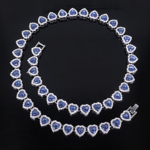 11mm Heart-Shaped Glass Necklace For Men And Women