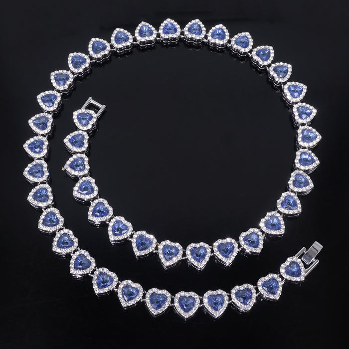 11mm Heart-Shaped Glass Necklace For Men And Women