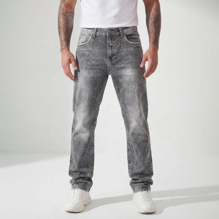 Popular American Retro Cleanfit High Street Snowflake Narrow Straight-Leg Pants For Men, Slim-Fit Commuter Pants