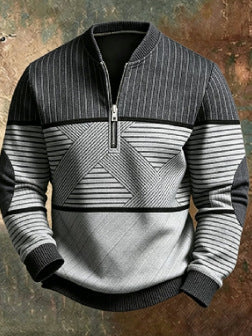 Printed Cross-border Mens Half-zip Pullover Long-sleeve Hoodie