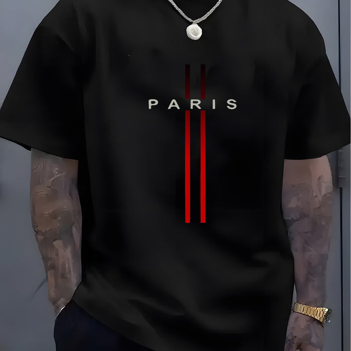 Men's Round Neck Loose Casual Letter Short Sleeve