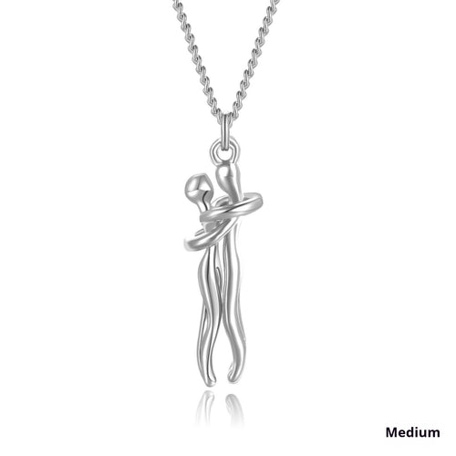 Creative Couple Hug Stainless Steel Necklace For Women