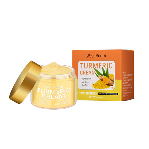 Turmeric Moisturizing Cream Brightens Skin, Fights Acne, Nourishes And Hydrates, Suitable For All Skin Types.
