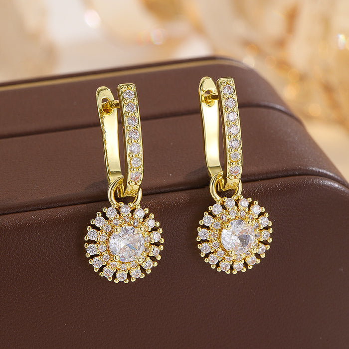 Round Zircon Women's Wedding Earrings