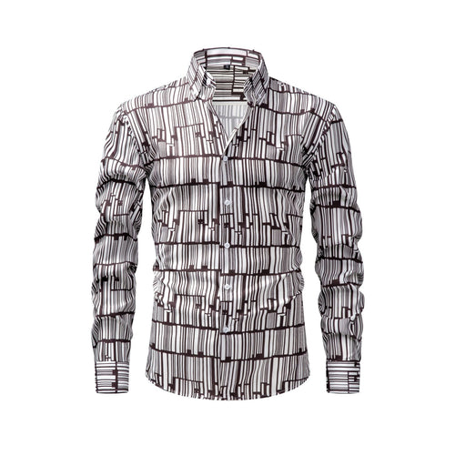 JianaCross-Border Four-Way Stretch Digital Print Long-Sleeve Collared Men's Shirt, High-End Men's Shirt, Men's Clothing Wholesale