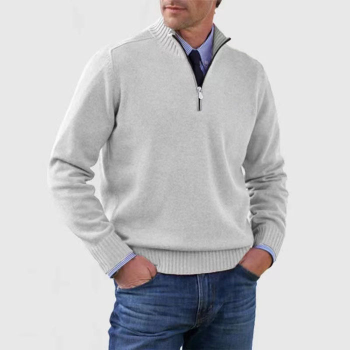 Cross-border Special For Autumn And Winter European And American Popular Men's Clothing Plus Size Knitwear Zipper Sweater Warm Bottoming Shirt Sweater For Men